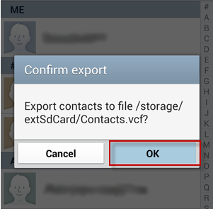 Confirm export