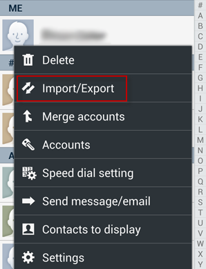 Import/Export option