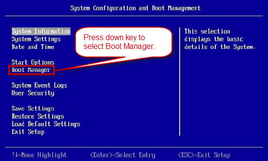 IBM bios entry key