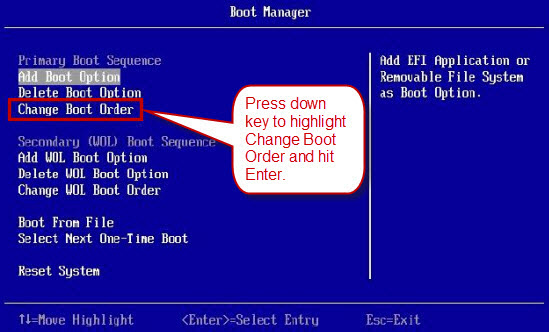 IBM bios main menu