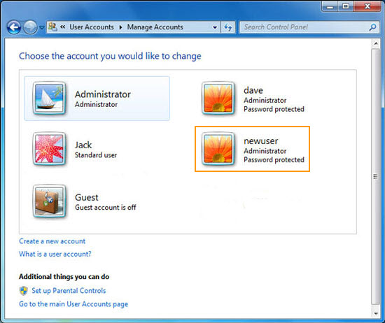 Create New User On Windows Vista