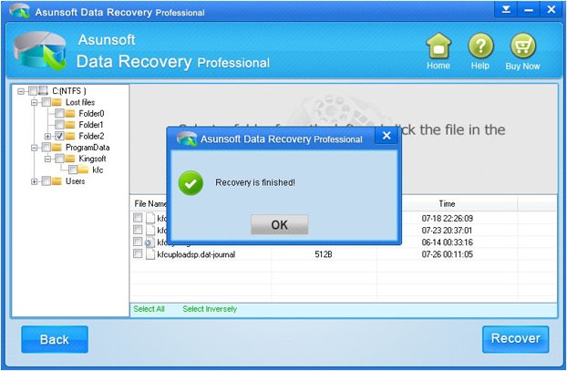 data recovery finish