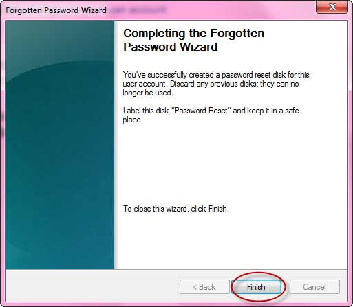 Password Reset Disk Windows 7 An Error Occurred