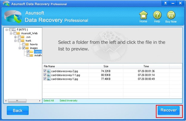 recover lost data