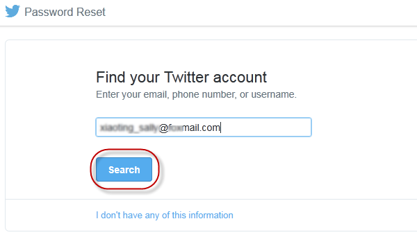 Search your twitter account