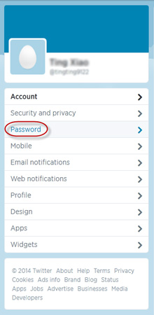 Password under Account