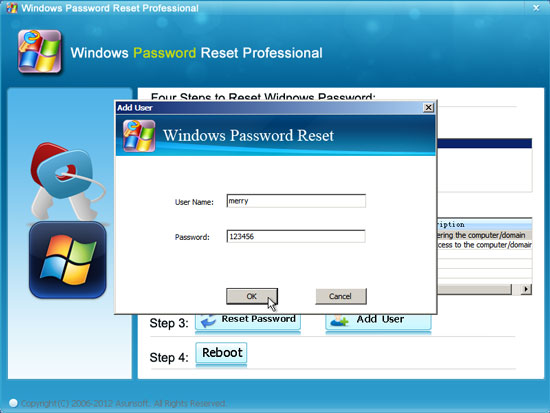 create new user to windows 2000 offline