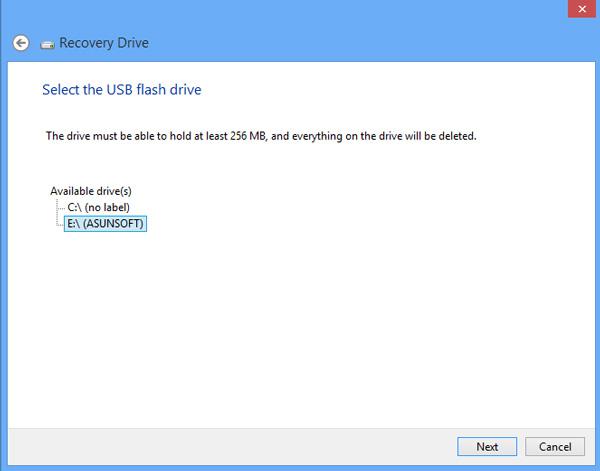 Select usb flash drive