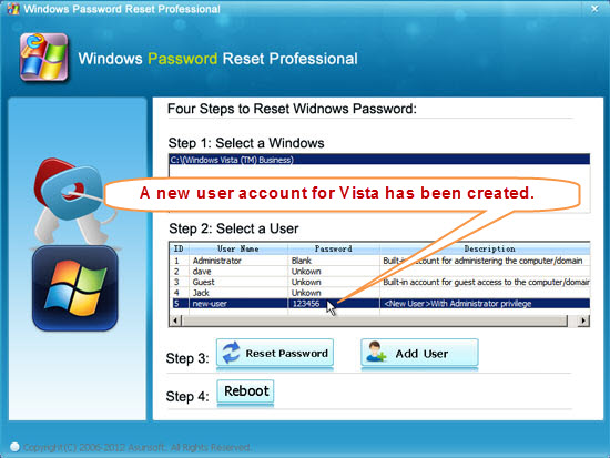 Vista password recovery