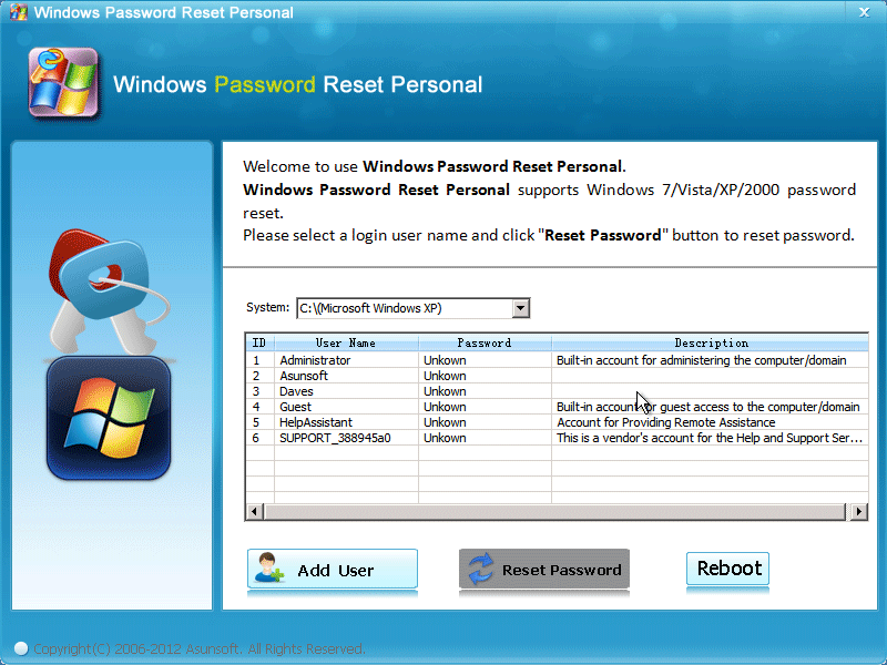 Программа reset windows password rus скачать