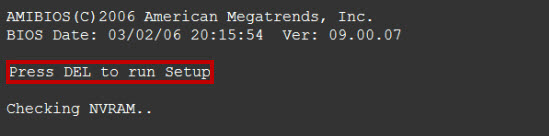 AMI BIOS entry key
