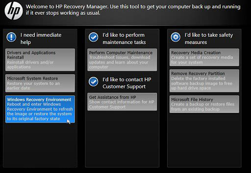 How to restore HP laptop to factory setting