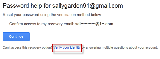 Click verify your identify link