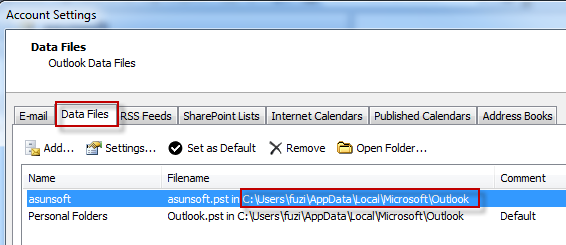 Account Settings window