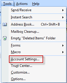 Open Account Settings