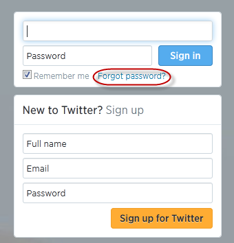 Forgot password link