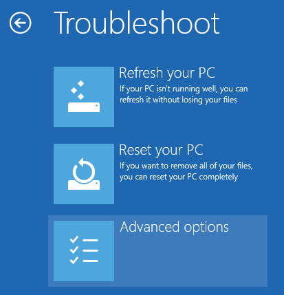 Select Advanced Options