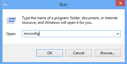 Run msconfig command