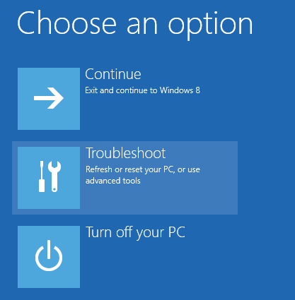 Select Troubleshoot