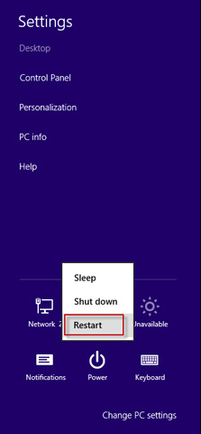 Shift + Restart