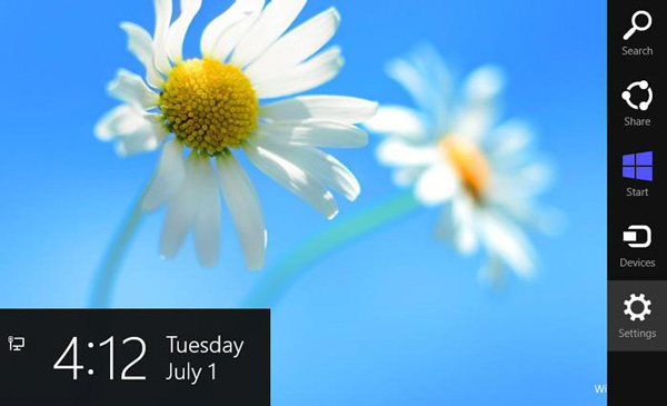 Windows 8 charms menu