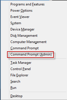 Open Command Prompt as admin