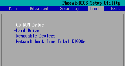 BIOS setup utility
