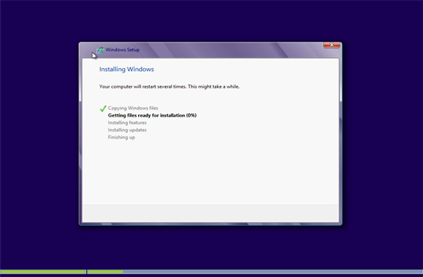 Windows 8 is installing