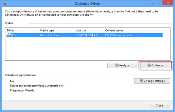 Optimize drives
