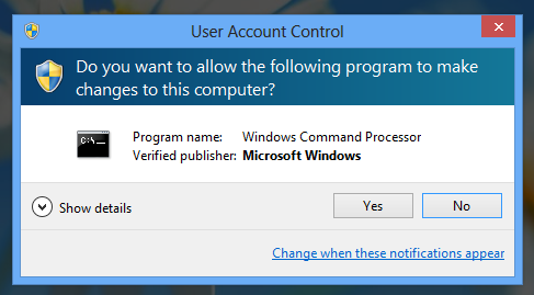 Win 8 User Account Control