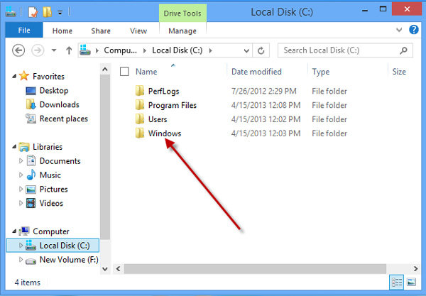 Open Windows folder