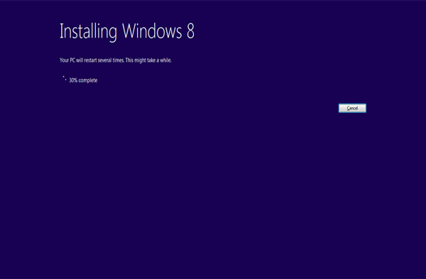 Windows 8 is installing