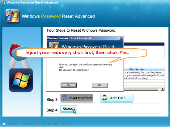 reset Windows 2008 domain user password