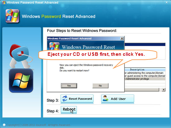 reset Windows 2008 domain user password